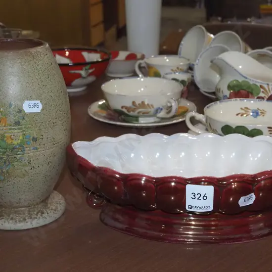 Titian ware vase, 1 other vase