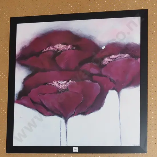 framed poppy print