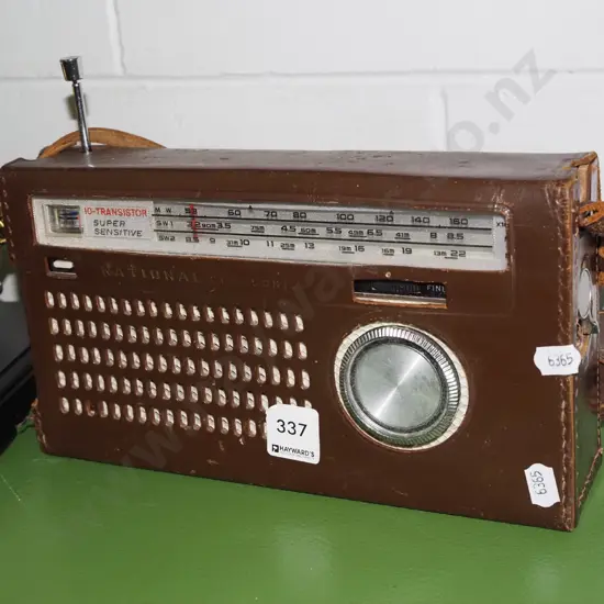 National Panasonic transistor radio in leather