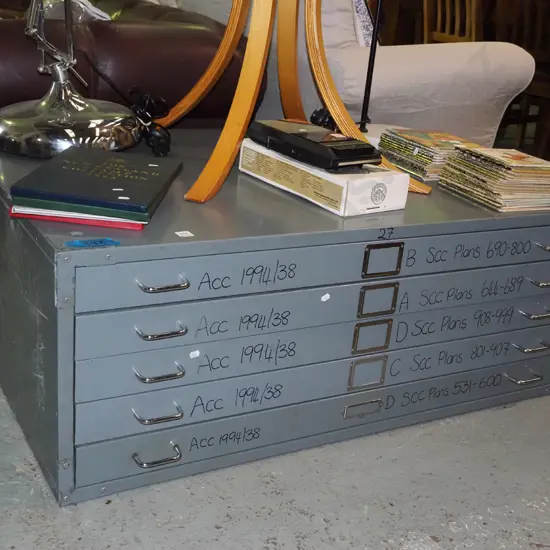 set of 5 plan drawers