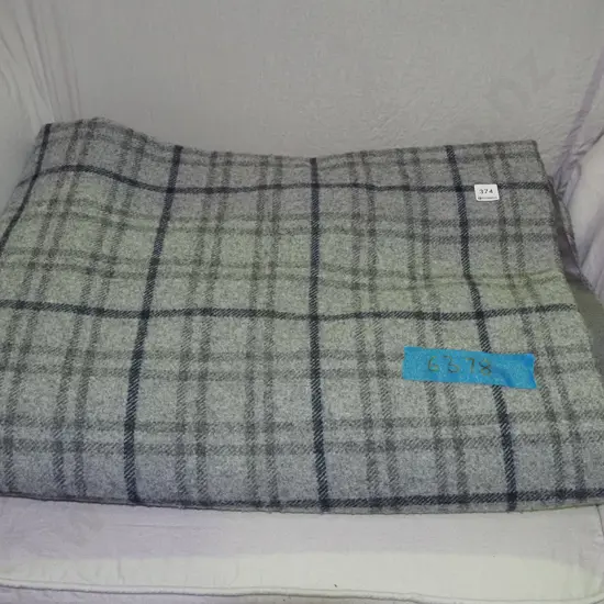 grey checked woollen blanket
