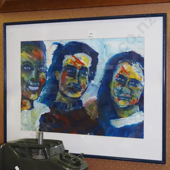 framed acrylic - portrait of 3 people
