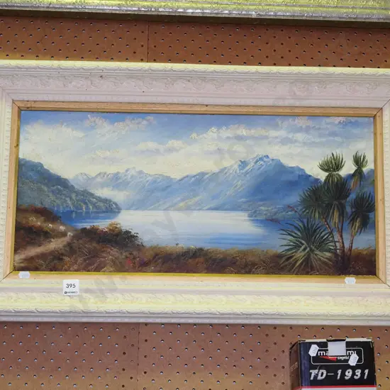 ornate framed  colonial oil on board - damage