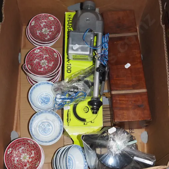 box; coffee pot, as new extending car aerial, bowls etc