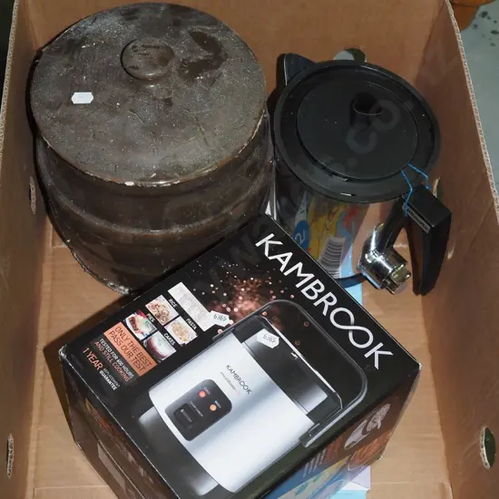 Kambrook rice cooker, electric kettle, lidded crock