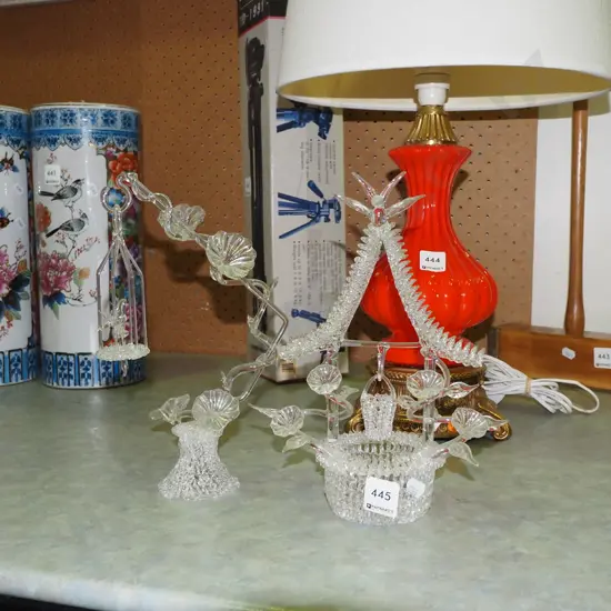 2x hand blown glass ornaments H-260