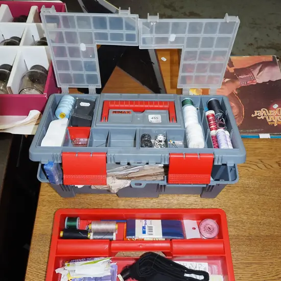 tool box and sewing accessories