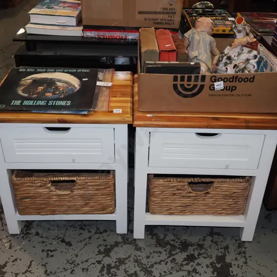 pair of matching bedside cabinets