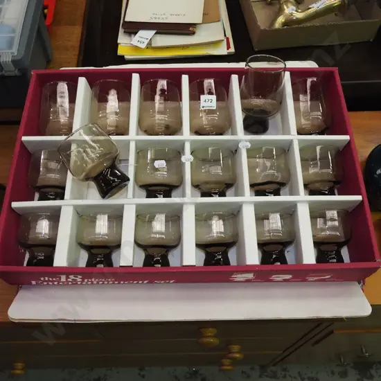 2x as new boxed Kaaru 18 piece glass sets