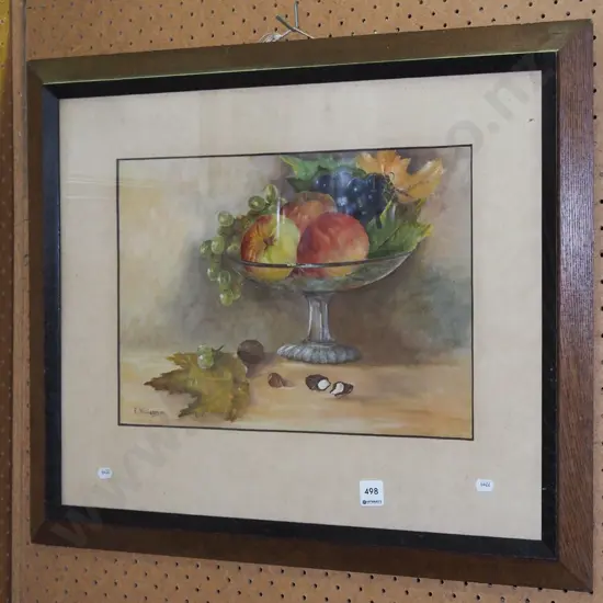 E Williamson - framed oil - fruit