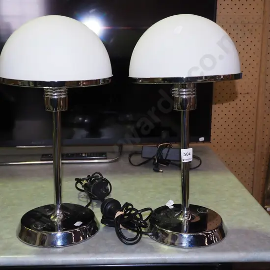 pair of matching mushroom bedside lamps