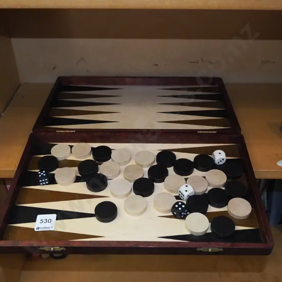 wooden backgammon set