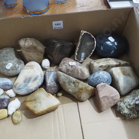 box of polished stones