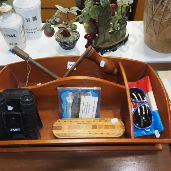 wooden cutlery tray, table wind out etc