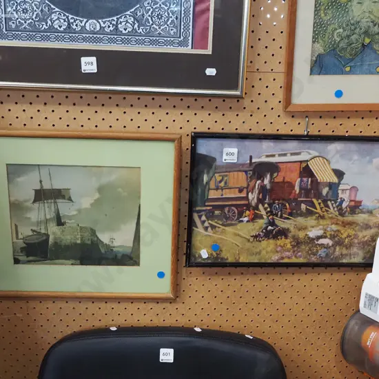 3x framed prints- blue dots