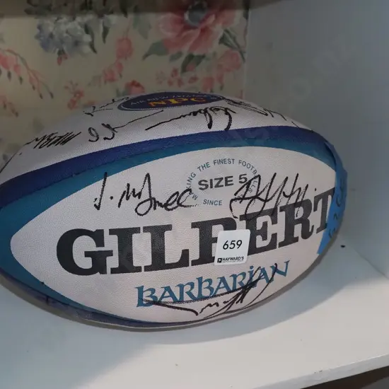 signed rugby ball