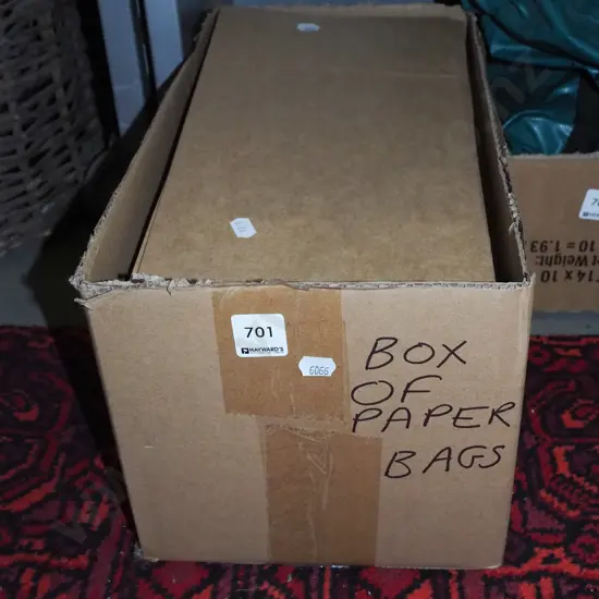 box; brown paper bags