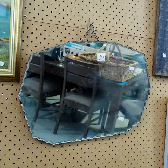 scalloped edge wall mirror