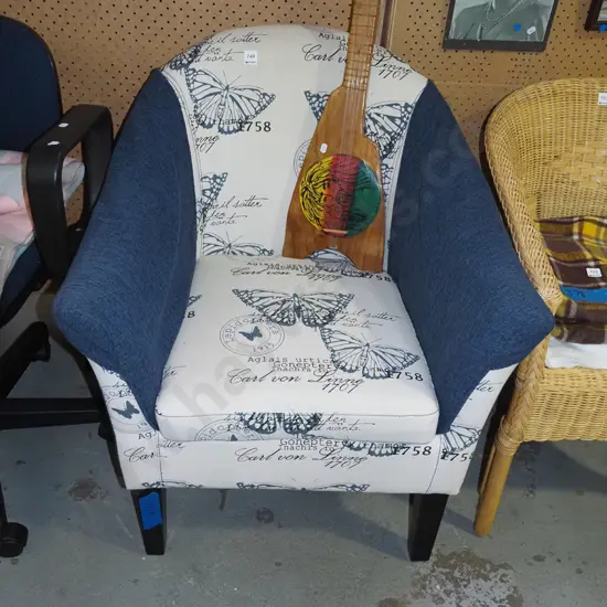 botanical themed tub chair - water mark