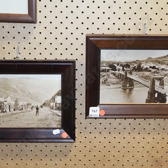 framed historic Central Otago photographic prints - red dots