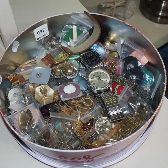 tin of costume jewellery