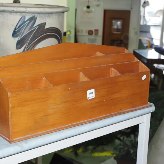 wooden stationery organiser