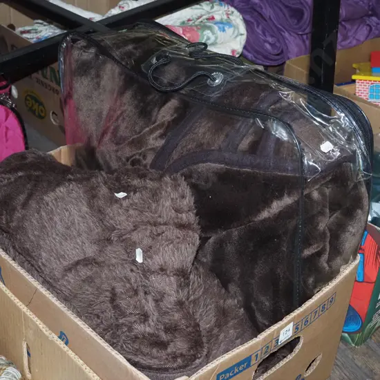 box; synthetic blankets