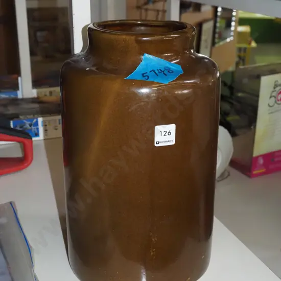 glazed wide mouth crock H350