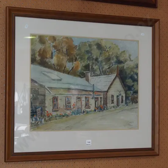 framed watercolour - cottage