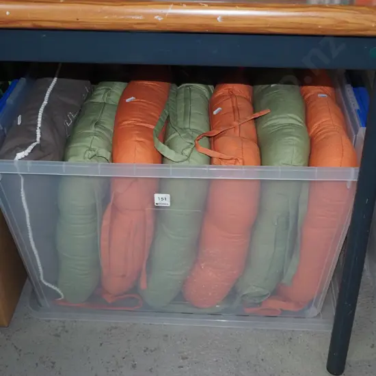 plastic tub; cushions