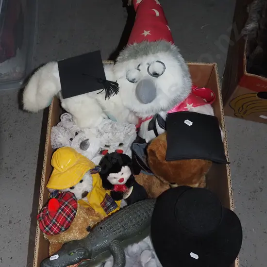 box of soft toys etc