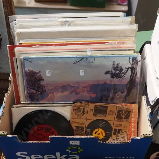 box; LPs, 45s