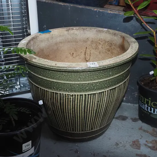 green glazed garden planter H310