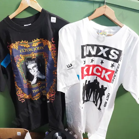 2x music tour  t-shirts; Elton John, INXS