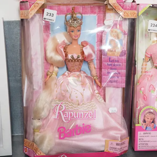 boxed Rapunzel Barbie - damage to box