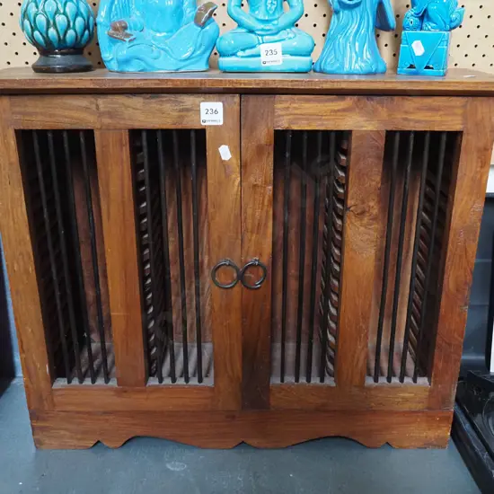 hardwood 2 door CD storage cabinet H510