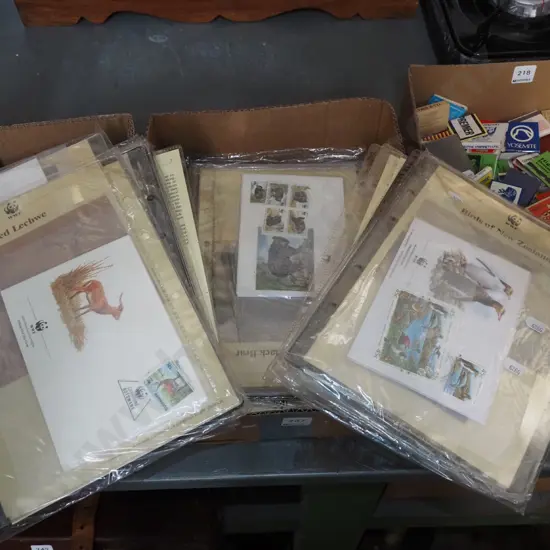 box; various World Wide Fund first day covers