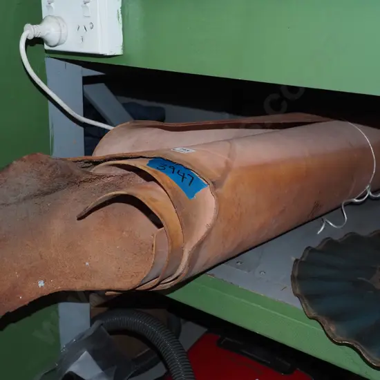 various rolls of thick leather