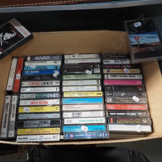 box of 1980s tape cassette