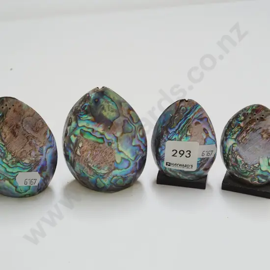 paua shell souvenir ware salt and peppers
