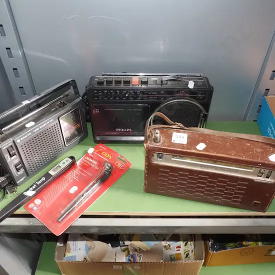 transistor radios - As Is No Returns, digital thermometer etc