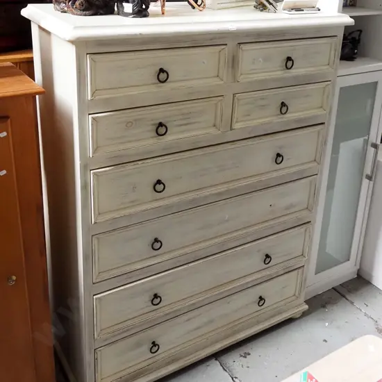 distressed pine 8 drawer scotch chest H1370 W1070 D