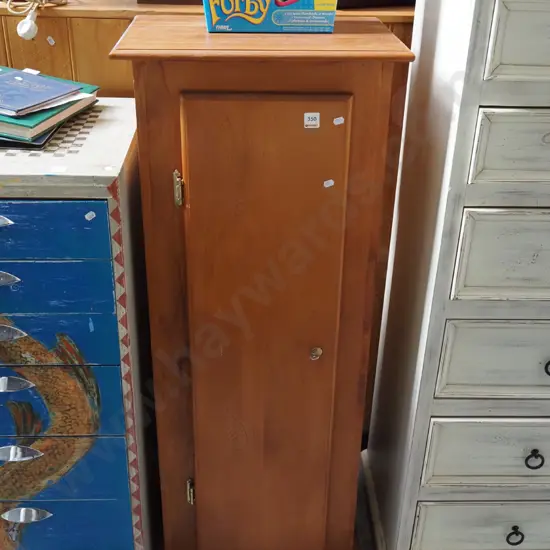 lockable solid rimu single door cupboard - key in office H1190 W480 D360