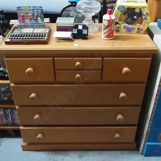 rimu and mdf 7 drawer chest H1000 W1000 D430