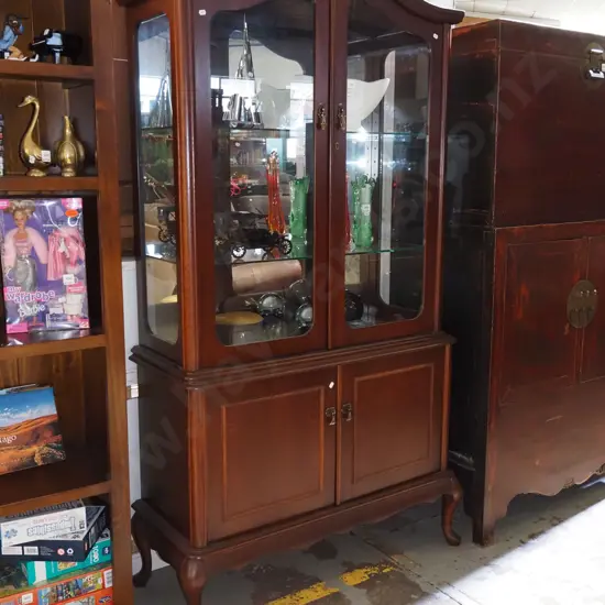 mahogany display cabinet with 2 solid and 2 glazed doors H1850 W955