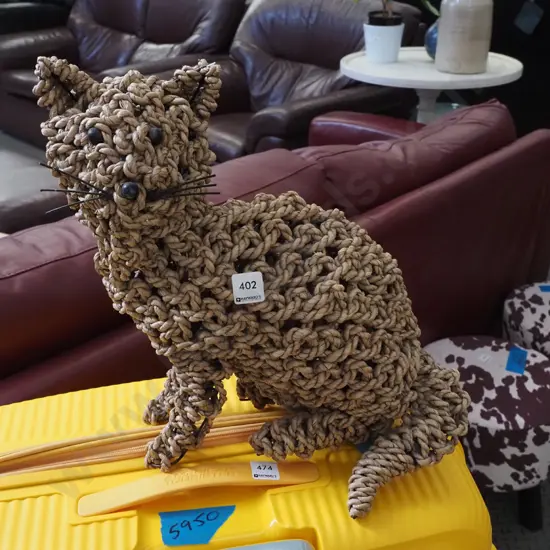 woven seagrass cat figurine  H360