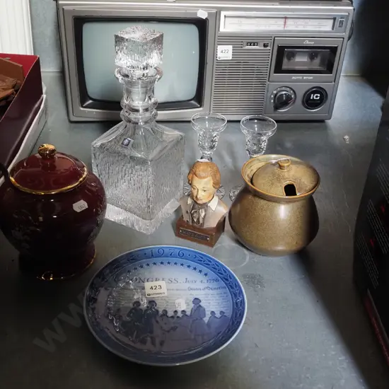 Royal Copenhagen plate, Temuka honey pot etc