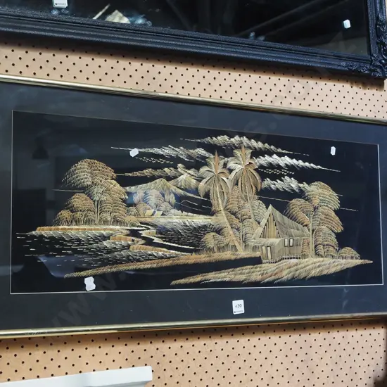 Indonesian bamboo art - village scene