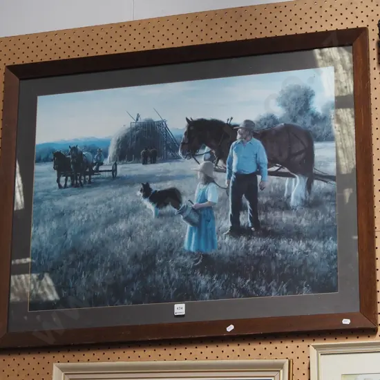 framed print - hay harvesting