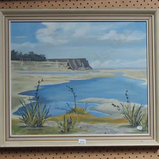JM Ironside framed oil - seascape